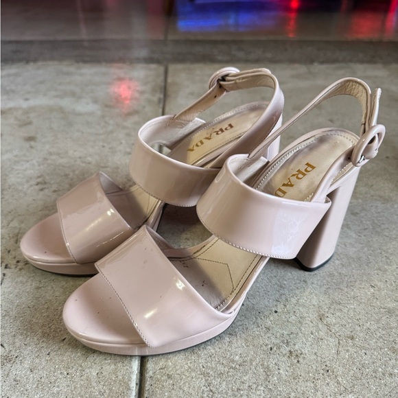 Prada Patent Leather Slingback Sandals - Picture 4 of 7